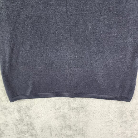 Womens Blue Josephine Chaus Turtleneck Sweater Vest Sleeveless Silk Blend Size M - Picture 6 of 9